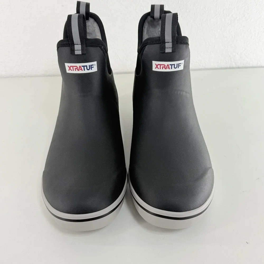 Xtratuf Ankle Deck Boots Mens Size 12 Black Fleece Lined Waterproof XMAB000T